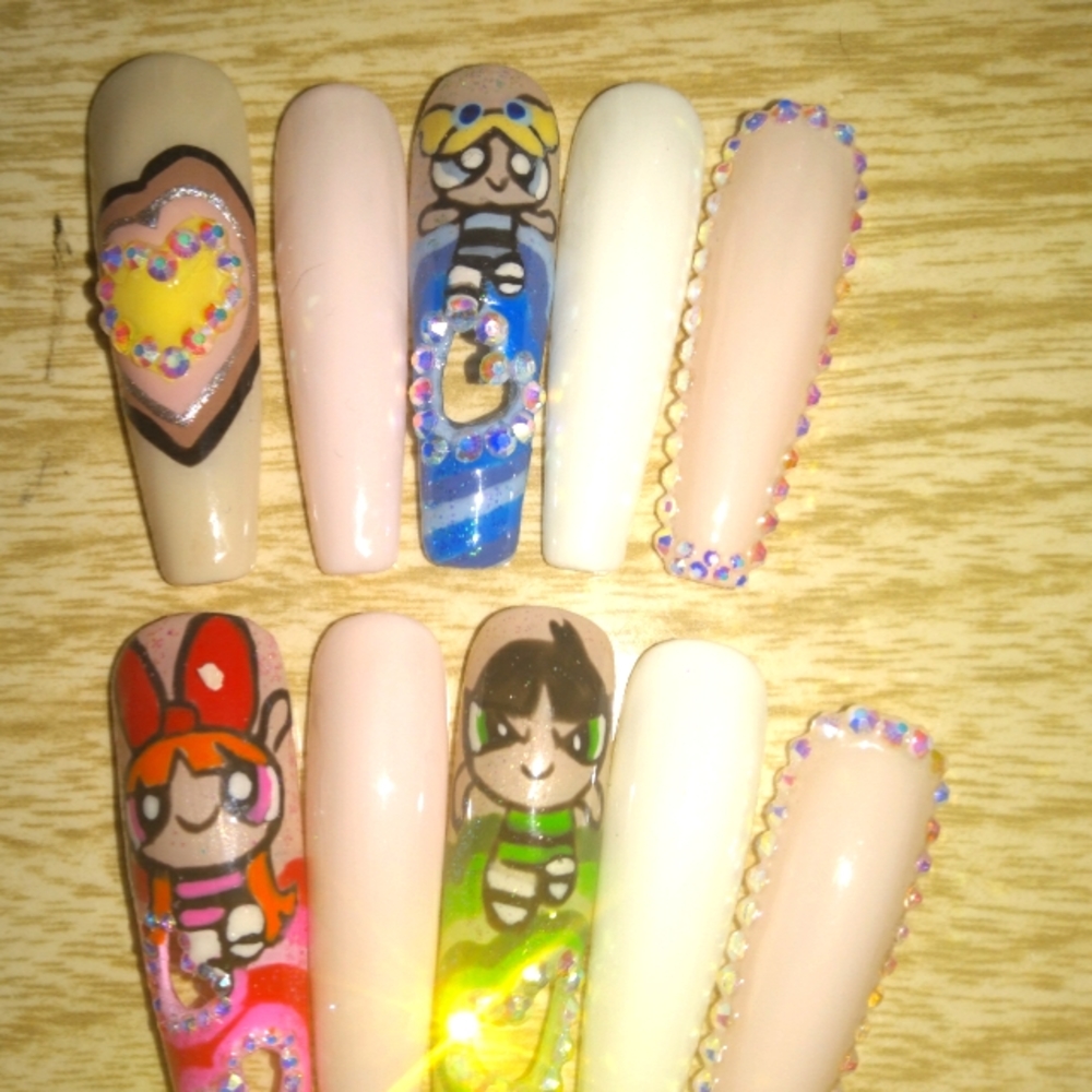 Press on nails powerpuff girls